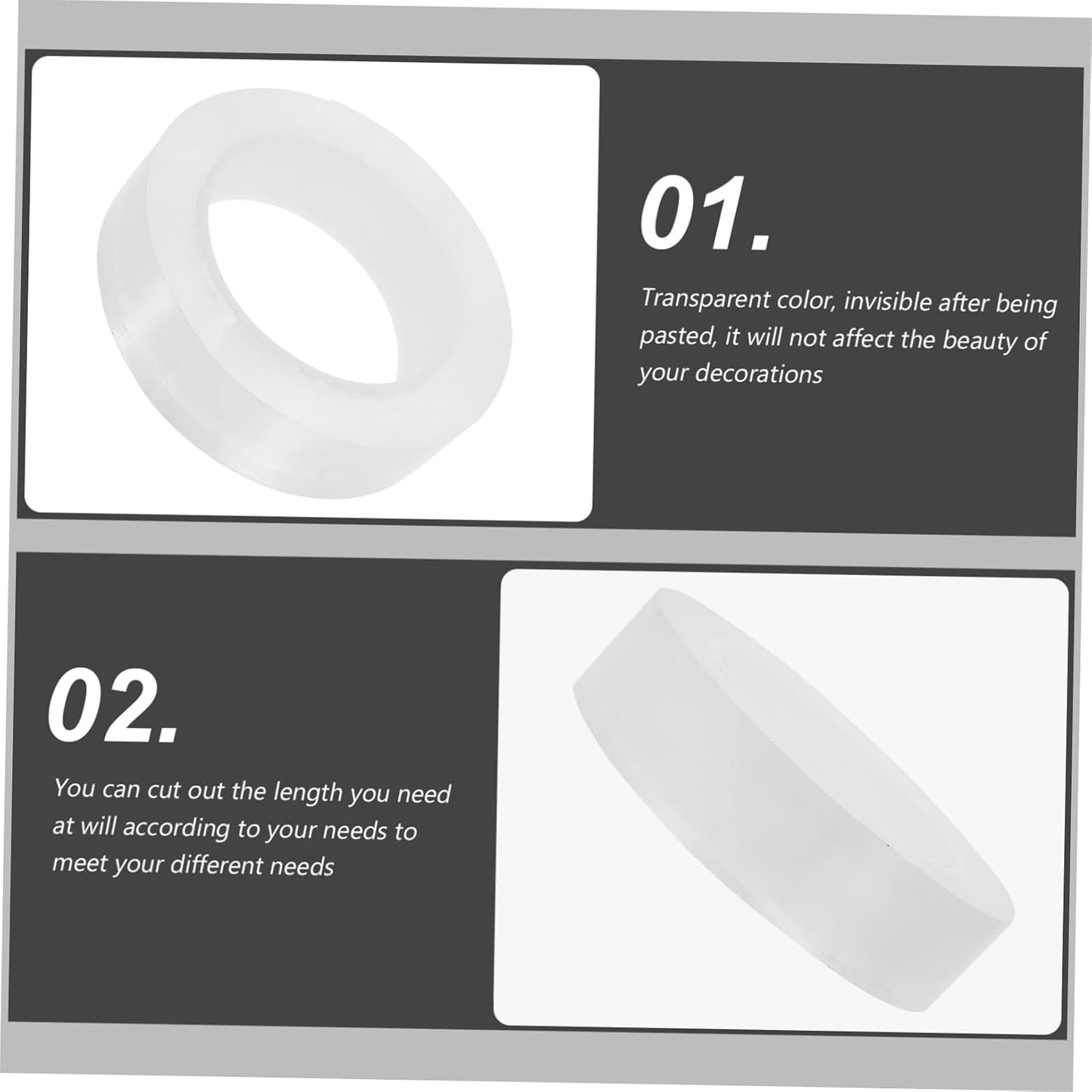 Invisible Nano Double Sided Tape Thin Strong Adhesive Removable Washable for Crafting Wall Mounting