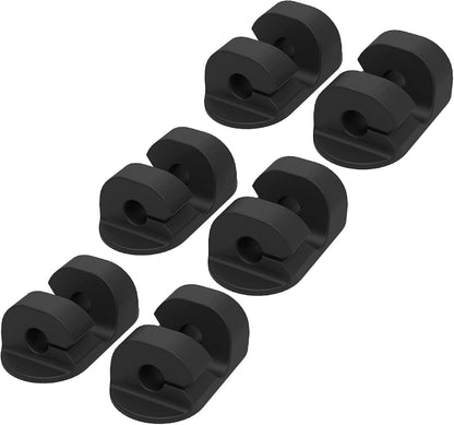 Scosche CMAR-6PKRP Cable Management Kit, 6-Pack of Black Adhesive Cable Clips for Phone Charging Cables, Charger Cords, Wire Organizer and Cord Holders for Desk, Nightstand, Car, Home, Computer