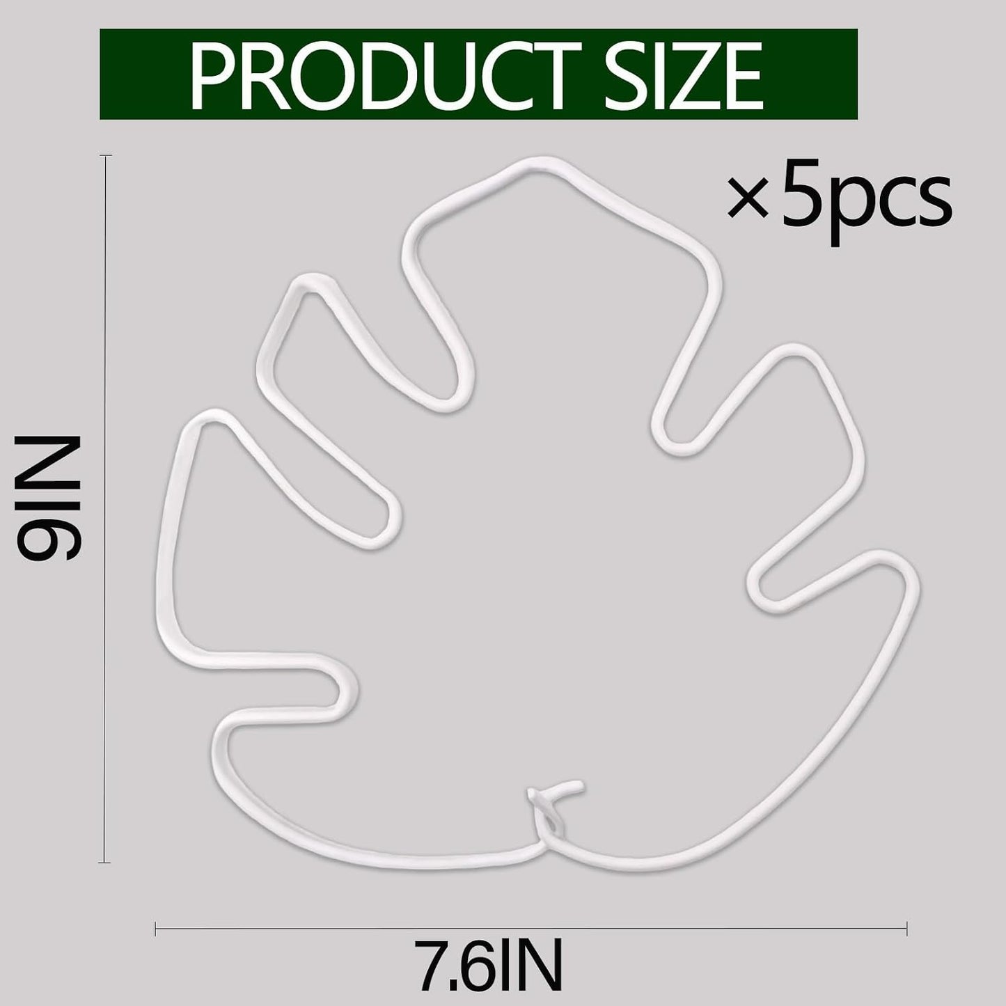 Yohsnor Monstera Plant Stem Support System - 5 Piece Set (5.5x4.7in) | Durable Plant Support Stakes for Climbing Plants & Fishbone Cactus | Ideal Leaf Stabilizer for Indoor Plants & Monstera Care