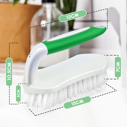 Lallisa 12 Pcs Scrub Brush for Cleaning with Handle Comfortable to Grip Heavy-Duty Flexible Stiff Bristles Scrubber Brushes Bulk for Shower Bathroom Carpet Kitchen Floor Tiles (Gray)