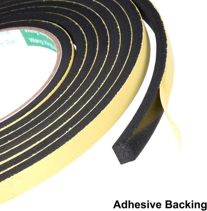 uxcell Sealing Foam Tape 5mm Wide 3mm Thick 4m/13ft Long, Self Adhesive Weather Strip for Window Door Insulation, Pack of 2