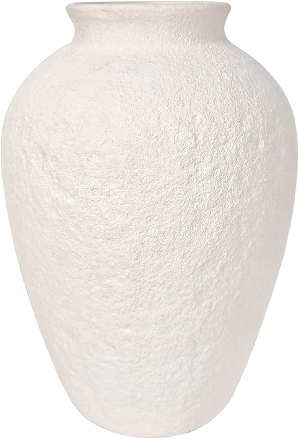 5.9" Small White Round Ceramic Vase, Coffee Table Shelf Decor