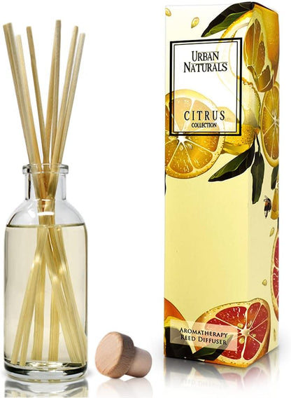 Urban Naturals Smoked Vanilla Reed Diffuser Set with Vanilla Bean, Sandalwood & Leather | Made in the USA - Colors C