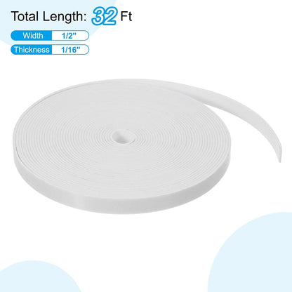PATIKIL Weather Stripping Door Seal Strip, 3/8 Inch x 1/4 Inch x 32 Ft Self Adhesive Soundproof High Density Foam Tape Insulation for Door Window Air Conditioning, White - Colors A