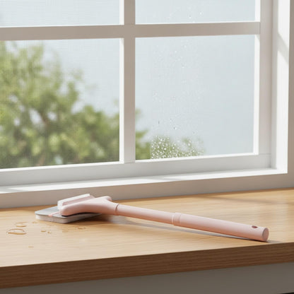Double Sided Window Screen Cleaner Brush with Integrated Squeegee for Glass, PP Plastic Cleaning Tool, 13 x 3.3 x 1.6 Inches (1 PC)