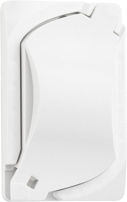 Sealproof Universal Weatherproof Nonmetallic 1-Gang Outlet Cover, UL Listed, Gray