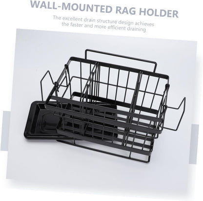 1pc Adjustable Wall-mounted Sponge Drain Basket Stainless Steel Rack for Kitchen Cloth Storage and Draining Ventilated Design for Easy Cleaning and Organization