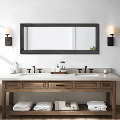AAZZKANG Full Length Mirror Rectangle Wood Framed Large Wall Mirrors Black | 47"x16" Bedroom Living Room Bathroom Dressing Room Entryway Hanging Mirror