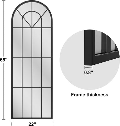 OGCAU Floor Full Length Mirror, 56"x20" Arched Full Body Mirror, Hanging or Leaning, Standing, Wall Mounted with Aluminum Frame for Bedroom Living Room, White