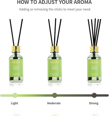 Airkeep Reed Diffuser Oil Set with Reed Sticks,Vanilla Aromatherapy Oil Scent Diffuser for Home Office Bathroom Decoration Perfume and Gifts 3.38 oz/100ml