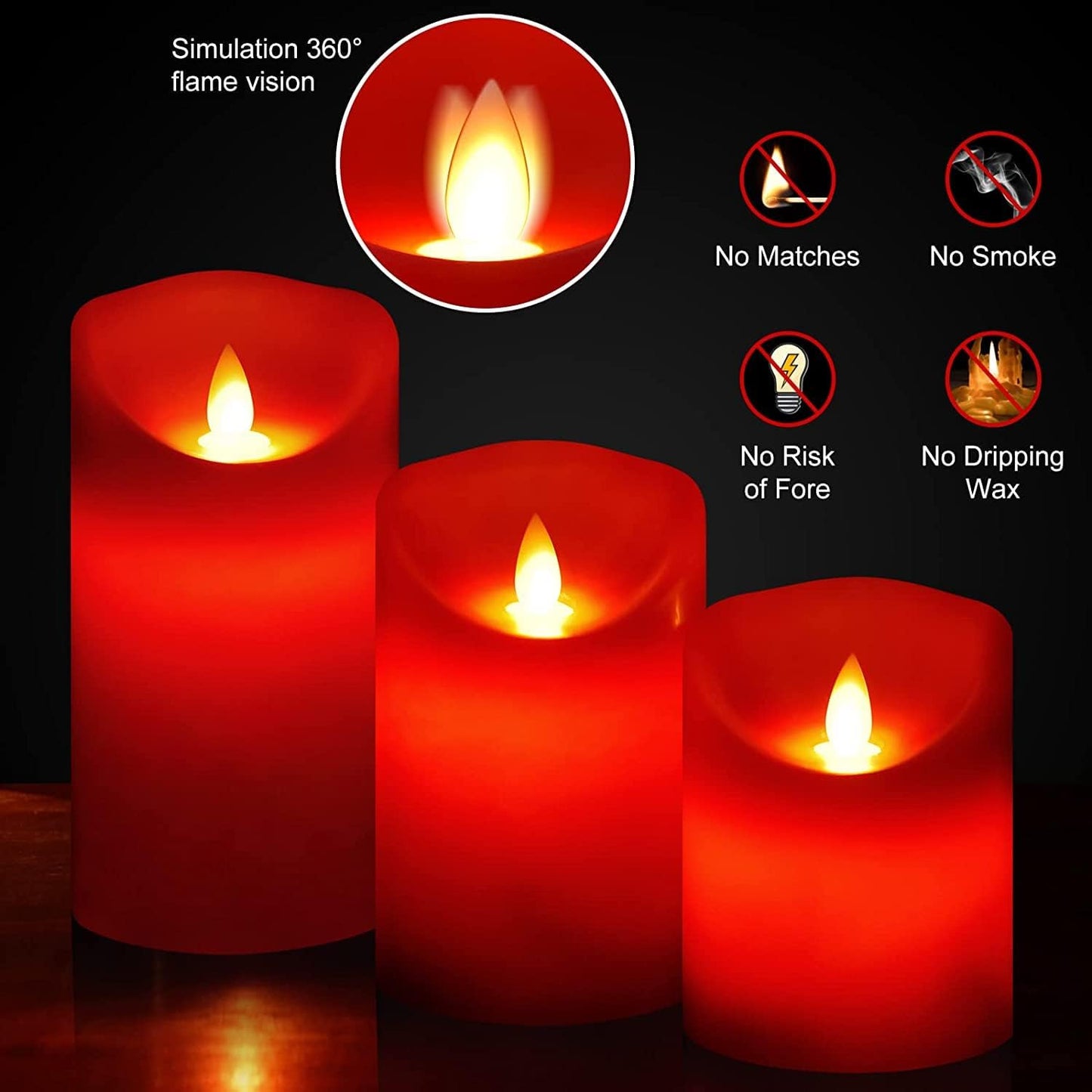 Flameless Flickering Battery Operated Candles D2.2''*H4 5" 6" 7" 8" 9" Set of 9 Ivory Real Wax Pillar LED Candles with 10-Key Remote and Cycling 24 Hours Timer (Ivory)