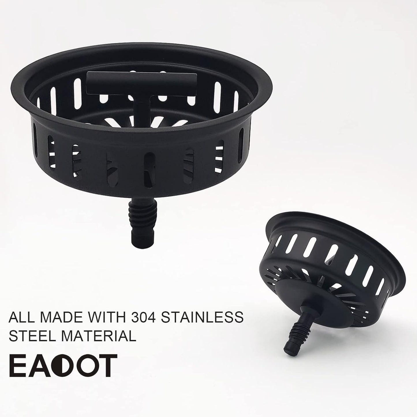 EADOT 3-1/2 Inch Brushed Nickel Sink Strainers for Kitchen Sink, Stainless Steel Kitchen Sink Drain Strainer Assembly with Strainer Basket And Drain Stopper, US Standard Kitchen Sink Drain Replacement