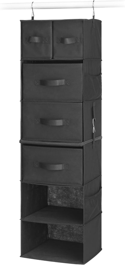Whitmor 5 Section Closet Organizer - Hanging Shelves with Sturdy Metal Frame