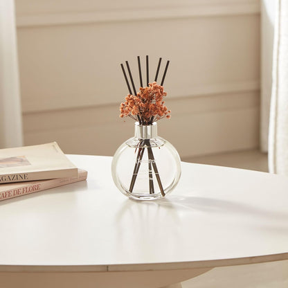 Flower Reed Diffuser Set 5.07oz Satin Rose Scent Diffuser with Sticks Home Fragrance Reed Diffuser for Bathroom Shelf Decor