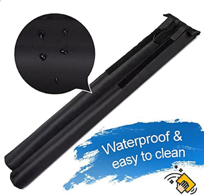 MAXTID Large Door Draft Stopper for Bottom of Doors 36” Under Door Sweep Noise Blocker Black Gap Stoppers Adjustable Doors Seal Sweep Guard Draft, Window Breeze Stoppers, Home Essentials Gadgets