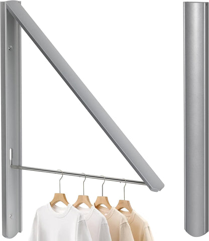 Retractable Clothes Drying Rack Wall Mounted, White | Foldable, Space-Saving, For Laundry Room/Bathroom/RV, Stainless Steel/Aluminum