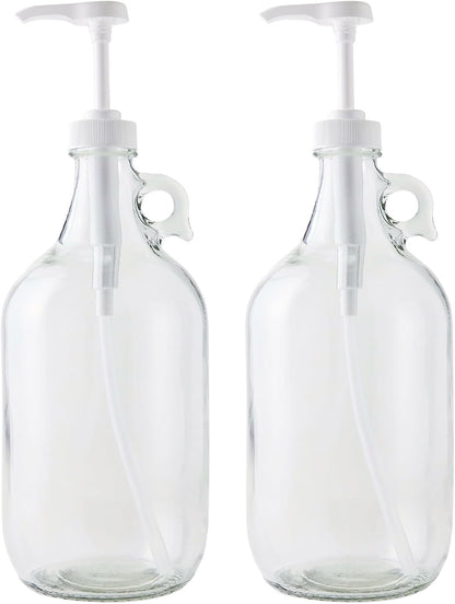Fastrack Half Gallon Glass Jug Laundry Detergent Dispenser – Airtight Screw-Top Container | Non-Slip Base | Detergent Pump Dispenser or Syrup Pump | Eco Friendly Food Grade