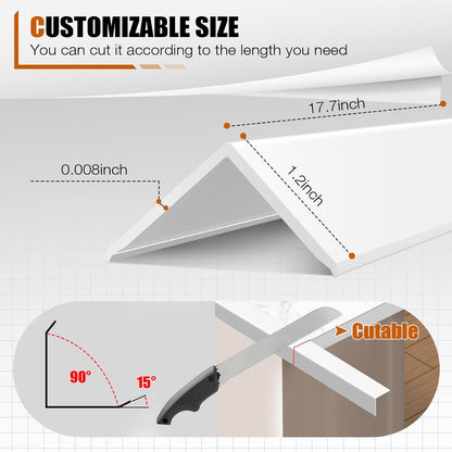 Magicheap 4 Pack Wall Corner Protector, Self Adhesive Corner Protectors for Walls, Easy to Install Edge Guard Strip for Furniture Cabinet Shelf Drywall Baseboard Desk, 17.7in x 1.18in, Clear