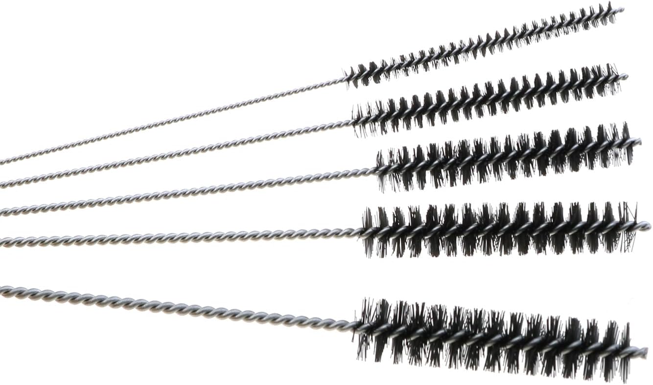 MEETOOT 15-Piece 4-Inch Nylon Tube Brush Set, Straw Cleaning Brush, Carburetor Cleaning Brush, Small Wire Brush, Cleaning Tools, Black