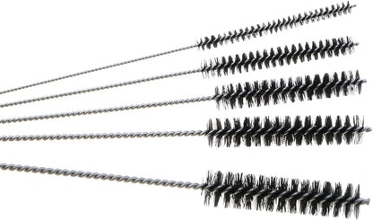 MEETOOT 15-Piece 4-Inch Nylon Tube Brush Set, Straw Cleaning Brush, Carburetor Cleaning Brush, Small Wire Brush, Cleaning Tools, Black