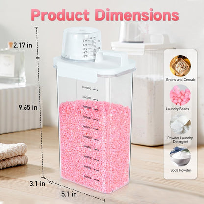 Tokokimo Laundry Detergent Dispenser - Powder Container & Scent Booster Beads Dispenser for Laundry Room Organization