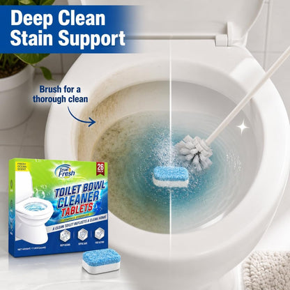 True Fresh Toilet Bowl Cleaner Tablets 26 Pack Deodorizer & Septic Safe Deep Cleaning, Odor Eliminator, Stain Remover for Long-Lasting Freshness Fresh Ocean Scent