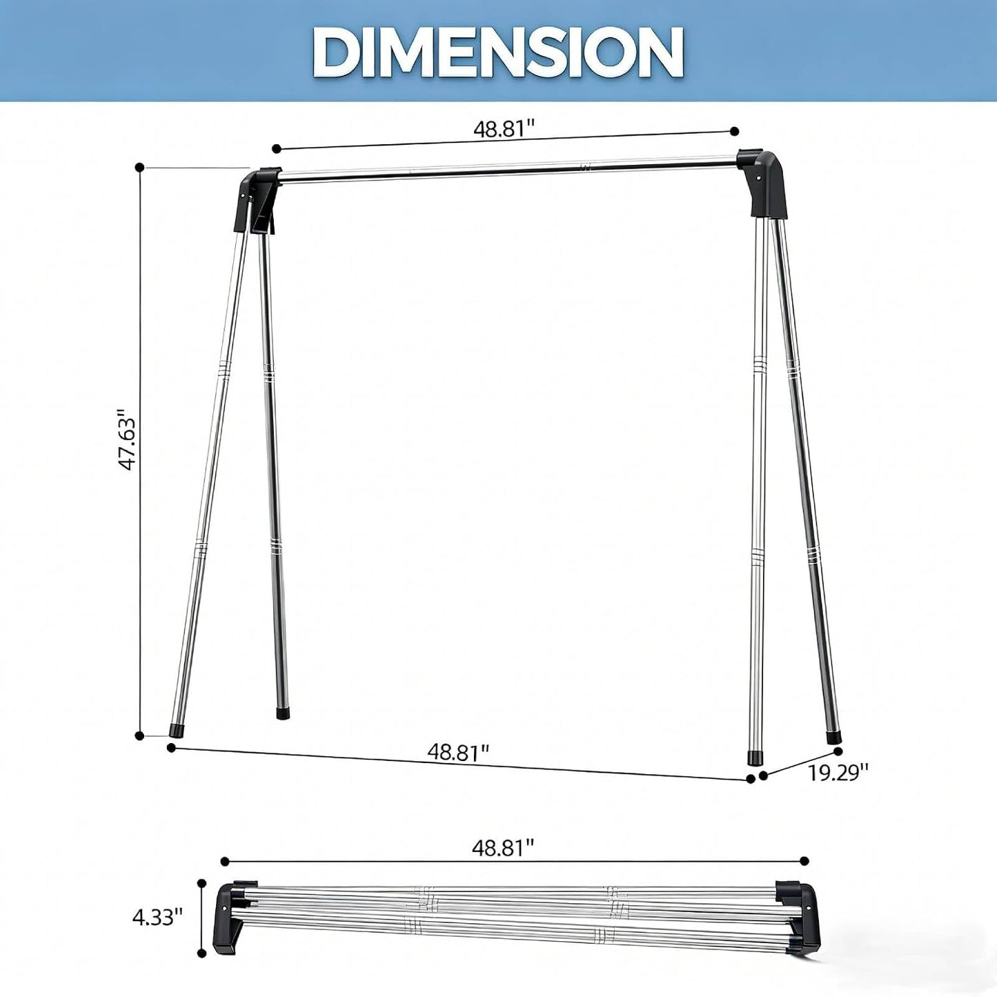 APEXCHASER Clothes Drying Rack Foldable, Stainless Steel Laundry Drying Rack Collapsible, Clothes Hanger for Sweater Baby Clothes Towel for Indoor & Outdoor, Portable Clothes Airer for Travel
