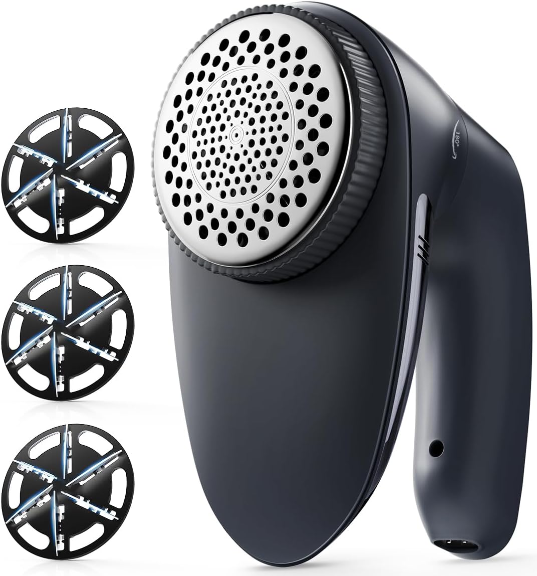 POPCHOSE Fabric Shaver, Lint Remover for Clothes, Lint Shaver with 6-Leaf Blades & 2 Speed, 2000mAh Rechargeable, Sweater Shavers to Remove Pilling, Electric Lint Remover for Couch, Furniture, Fuzz
