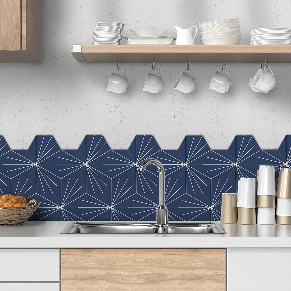 AULIGET 6" x 12" Black Slate Peel and Stick Backsplash Wall Tiles, PVC Faux Stone Stick on Tiles for Backsplash Kitchen, Bathroom, Laundry Room, Camper, Fireplace (Pack of 20)