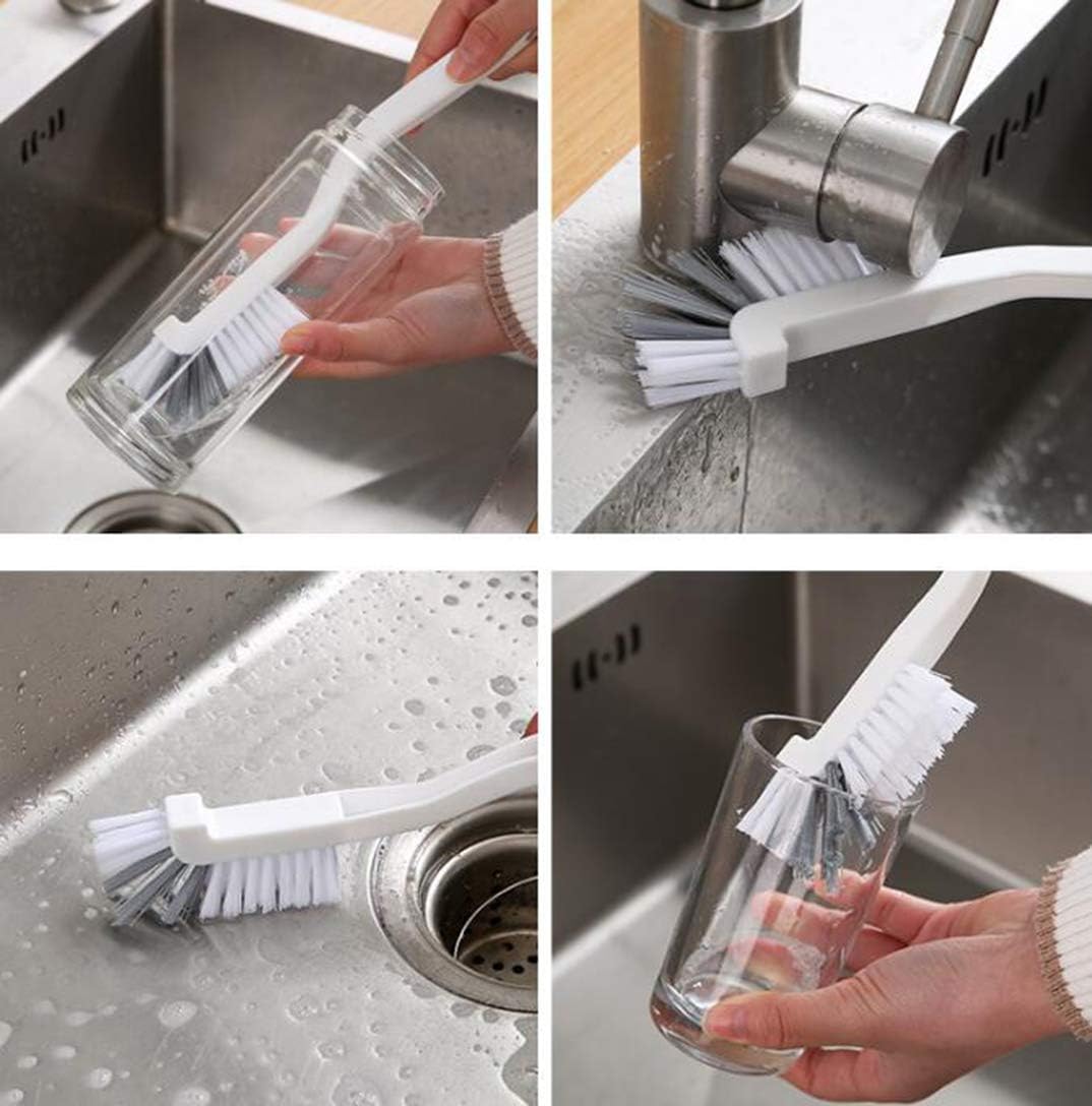 4 Piece Cleaner Brush to Deep Clean Tile Lines,Dearjana Small Scrub Brushs Corner Brush with Stiff Bristles for Detail Sink,Bottle,Household Pot Pan,Coffee Makers,Bathroom,Shower Cleaning,White