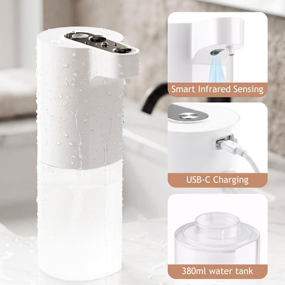 Automatic Soap Dispenser Touchless, Liquid & Foaming Soap Dispensers, USB Rechargeable Smart Hand Soap Dispenser, 3-Level Adjustable, 12.2oz/360ml (Gel Version and Foam Version)