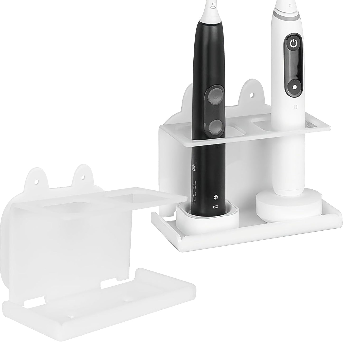 Electric Toothbrush Holder Wall Mounted, Electric Toothbrush Cord Organizer Holds 1 Chargers, Self Adhesive Electric Toothbrush Stand for Bathroom, Medicine Cabinet, Dorm(Black)