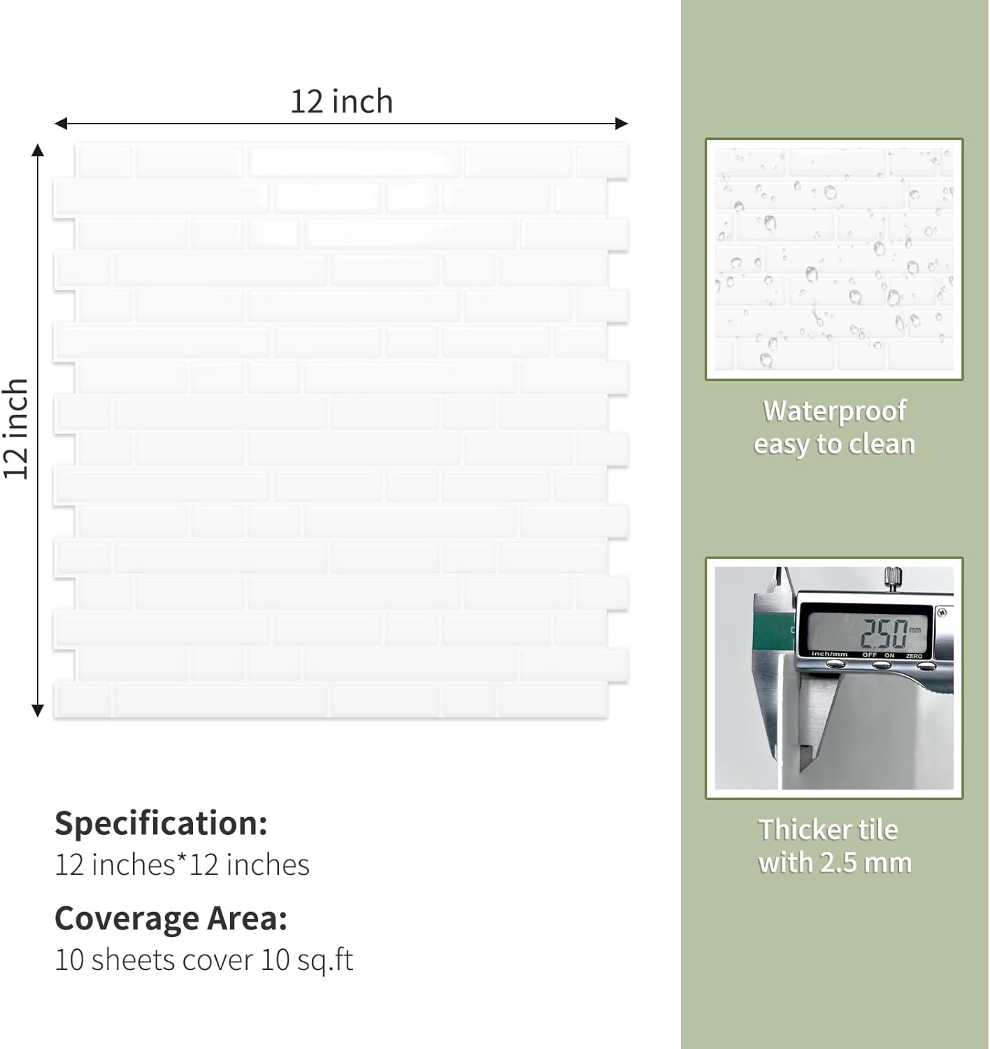 10 Sheets Thick Peel and Stick Kitchen Backsplash Tiles | 3D Waterproof Self Adhesive Wall Tile Stick on Backsplash for Kitchen,Bathroom and Fireplace(Pink,12"×12")