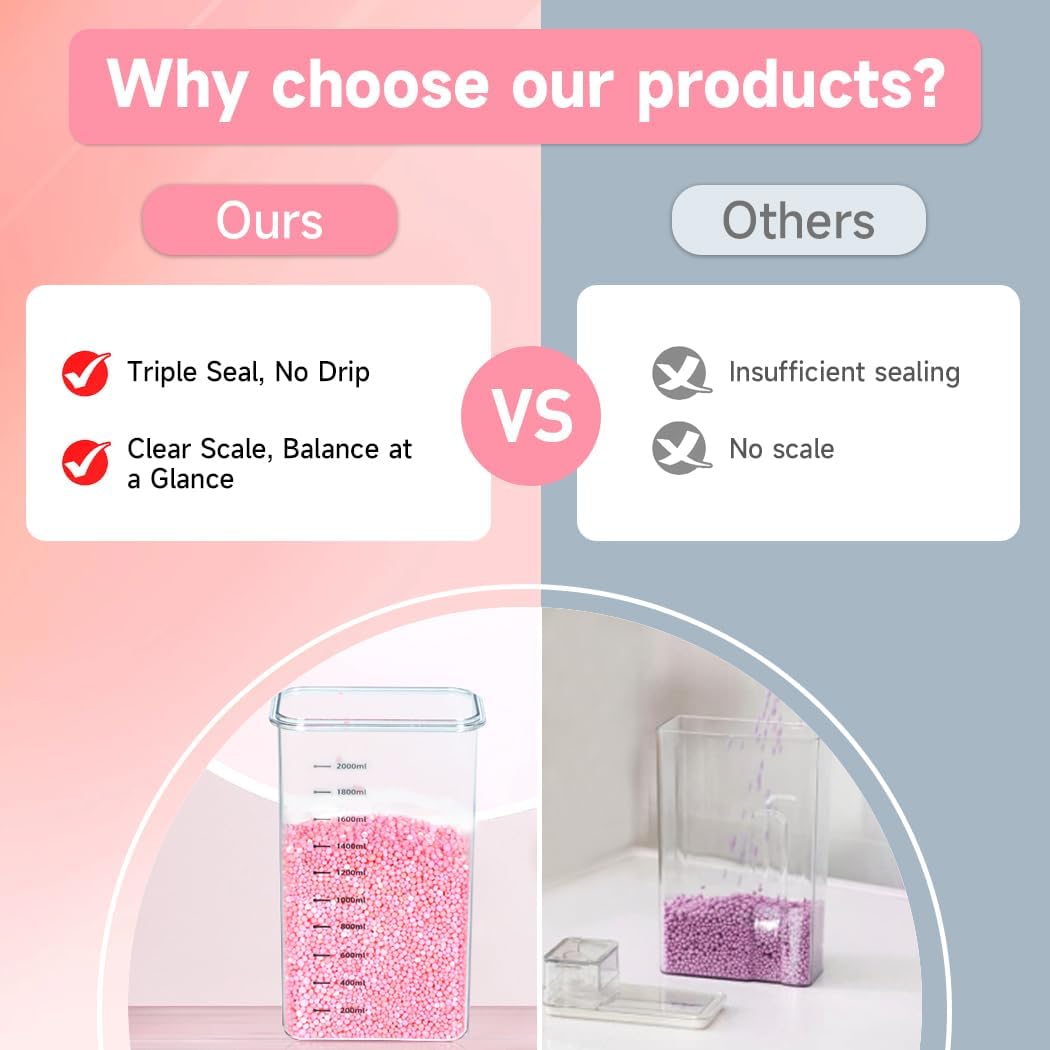 Tokokimo Laundry Detergent Dispenser - Powder Container & Scent Booster Beads Dispenser for Laundry Room Organization