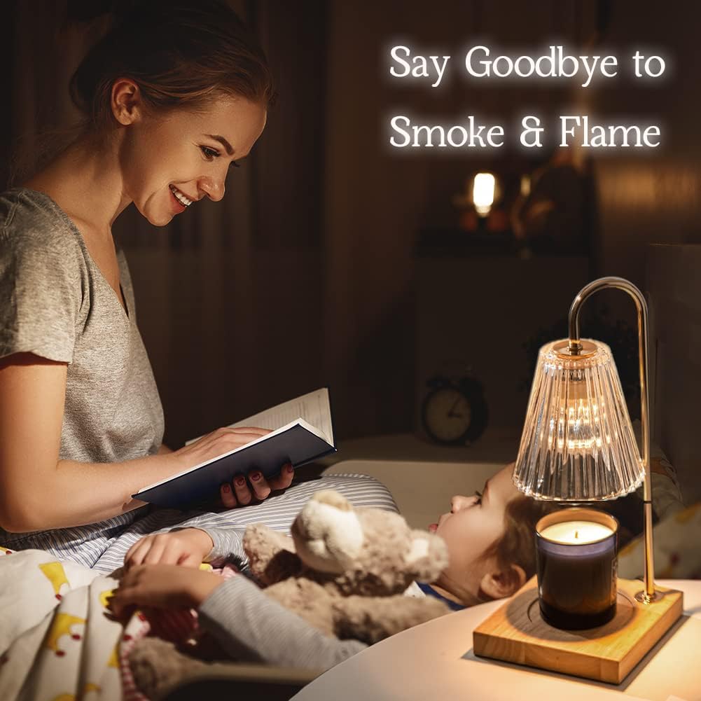 Marycele Vintage Candle Warmer Lamp with Timer Dimmer, Adjustable Height | Vintage farmhouse style with 2 bulbs, adjustable height, timer and dimmer for flameless fragrance in bedroom or home gifts