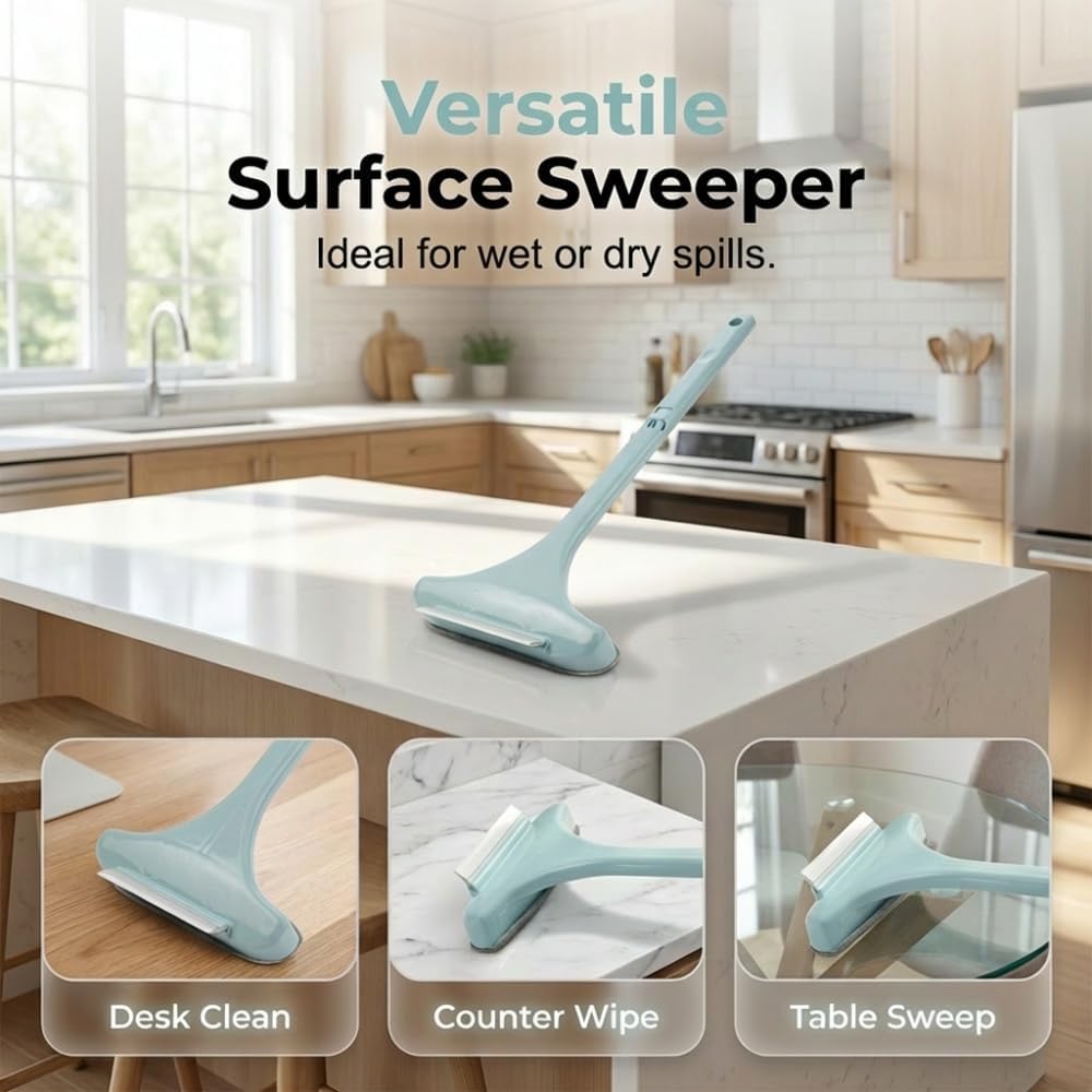 2 in 1 Window Screen Cleaner Brush Tool with Squeegee - Mesh Cleaner Brush,Multi-Purpose Detachable Cleaning Brush for Patio, Door, Mesh Screen (Bule)