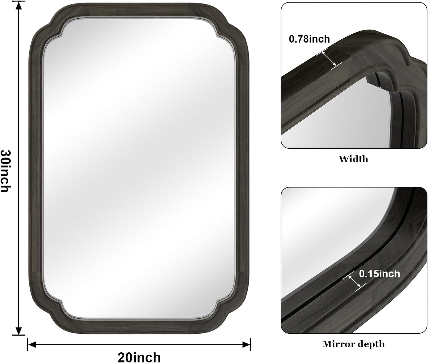 WallBeyond Full Length Mirror Wall Mounted 65"x22", Rustic Wooden Frame Floor Mirror, Large Full Body Mirror for Bedroom, Leaning or Hanging Against Wall, Natural