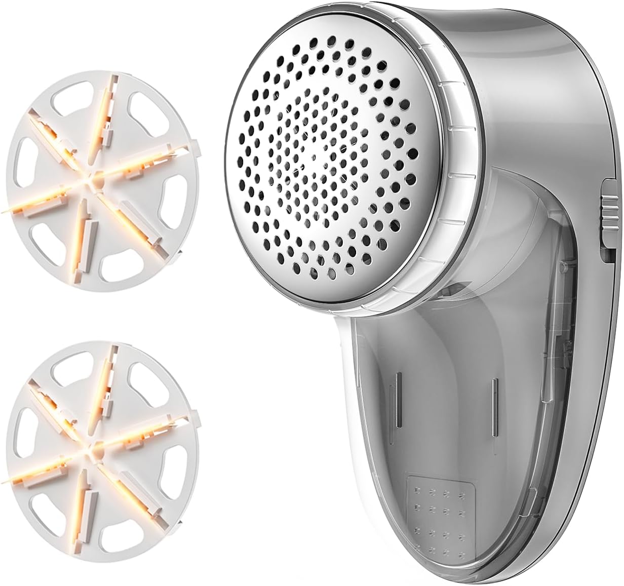 Ruidla Fabric Shaver Lint Remover, Sweater Shaver with Replaceable Stainless Steel 6-Leaf Blades, Fabric Defuzzer for Clothes Fuzz, Lint Balls - Battery Operated