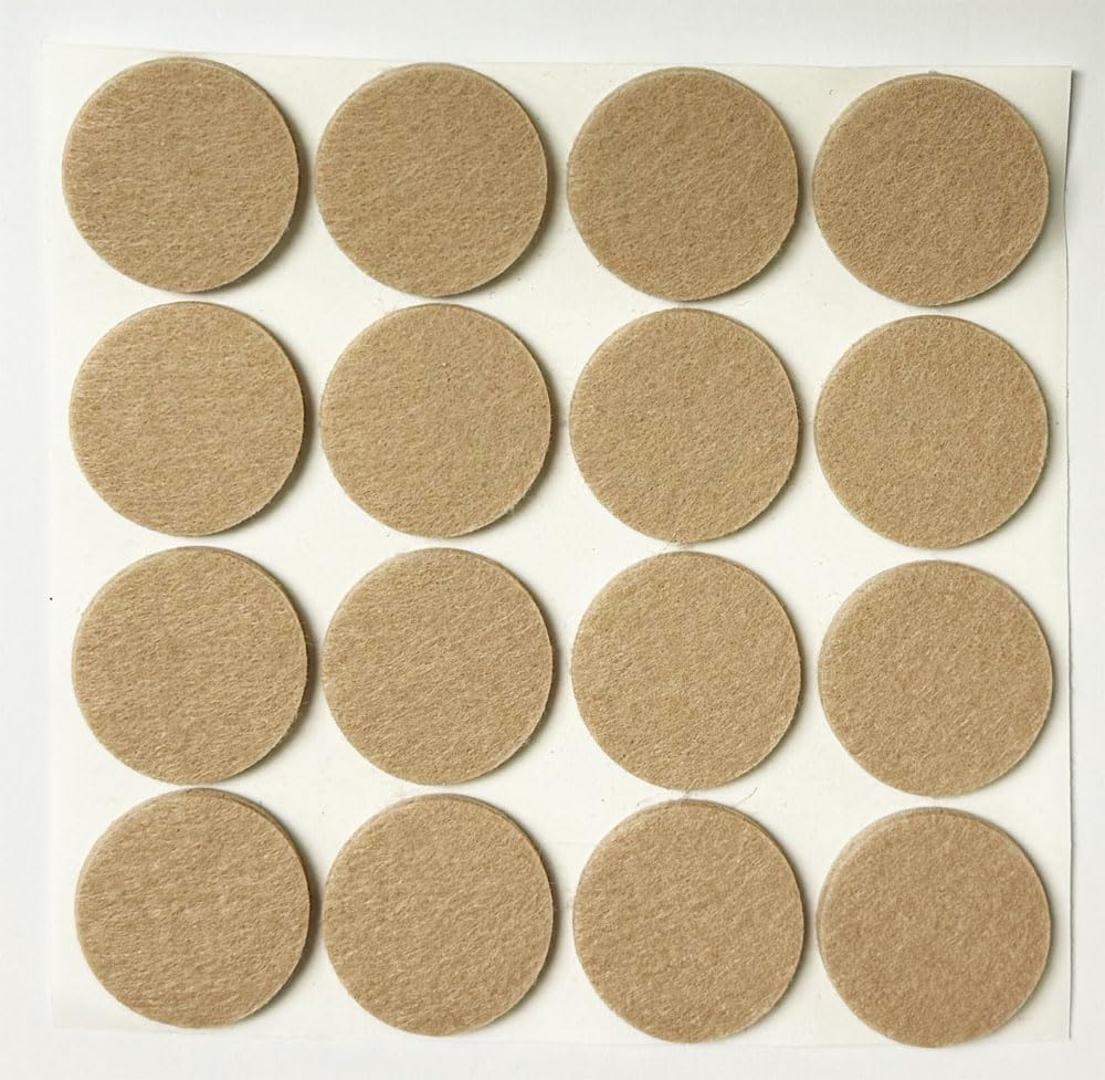 48 Pcs Self Adhesive 1" Round Felt Furniture Pads (White, 1")