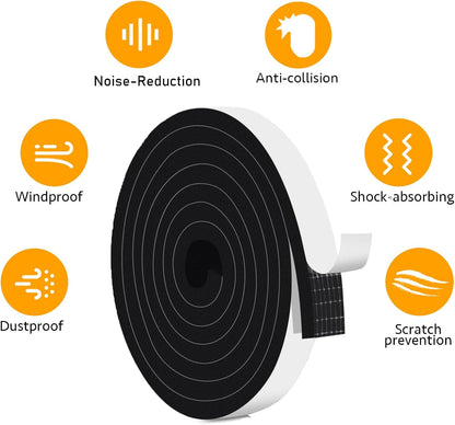 Upgraded Strong Adhesive Foam Weather Stripping Door Seal Insulation Tape for Insulating Door,Window, Air Conditioner Noise-Reduction Self Adhesive Sealing Weatherstrip (1 in x 1/2 in x 10 Ft) - Colors B