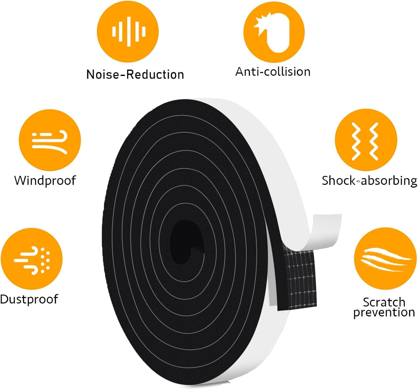 Strong Adhesive Weather Stripping, High Density Weatherproof Weather Stripping Door Seal Strip for Sliding Door, Windows,Noise-Reduction Foam Sealing Strip, White(1/2 in x 1/4 in x 13Ft) - Colors B