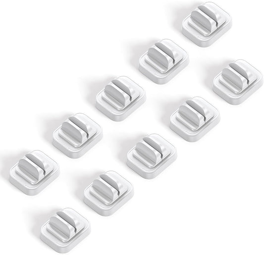 Lamicall 8 Pack Cord Organizer, [1s Lock] Spring Cable Management Clips - Adhesive Phone Cord Holder Clips for Nightstand Desk Car Office Home College Dorm Room, Desk Organizer Accessories, White