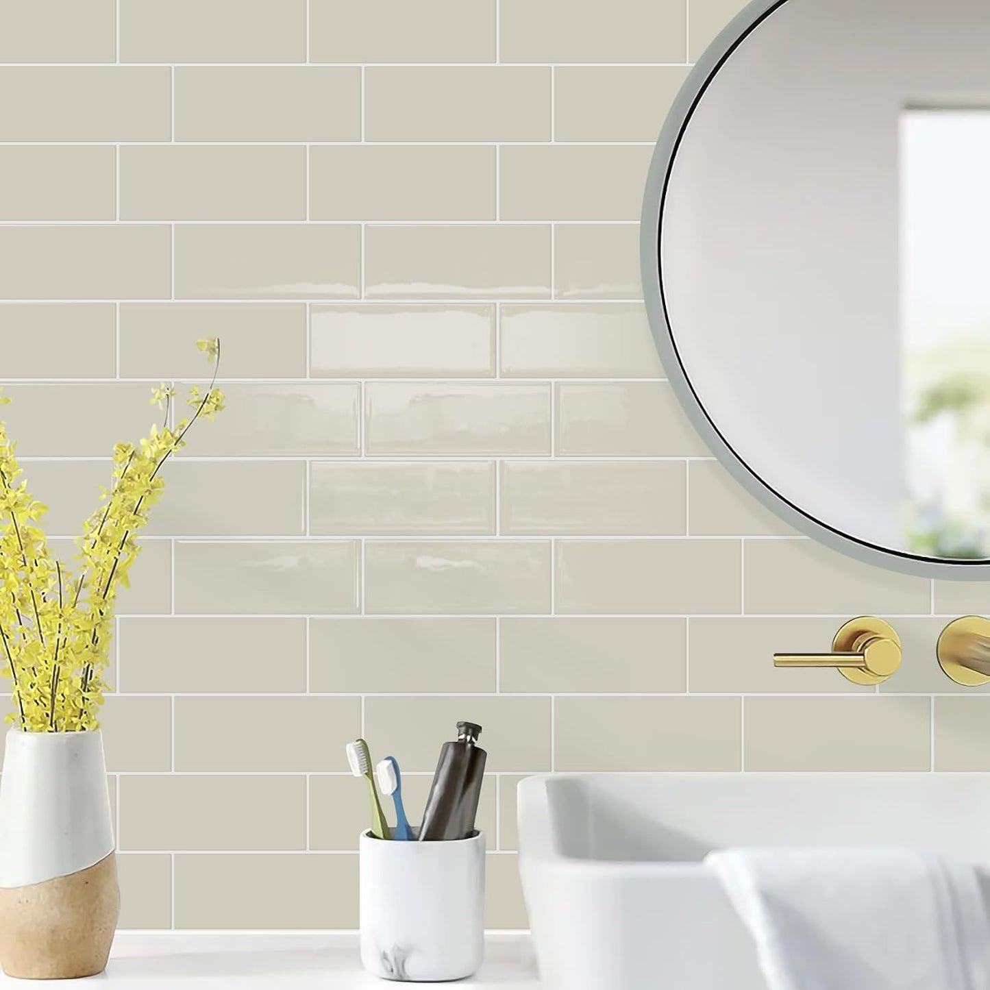 STICKGOO 10 Sheets Subway Tile Peel and Stick Backsplash, Extra Thick 3D Wall Tiles with Commercial-Grade Adhesive for Kitchen, Bathroom, Laundry Room,11.56"x8.38"(White)