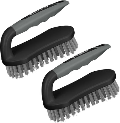 SetSail Scrub Brush, Heavy-Duty Scrub Brushes for Cleaning with Stiff Bristles Cleaning Brush for Shower, Bathroom, Carpet, Kitchen and Bathtub Scrubber - 2 Pack