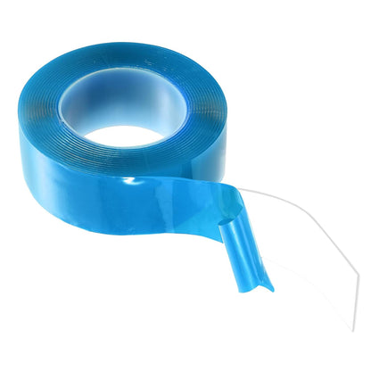 HARFINGTON Double Sided Nano Tape 10FT x 2" x 0.04" Multipurpose Removable Clear Mounting Tape Washable Waterproof Picture Hanging Adhesive Strips with Blue Liner for Carpets Posters