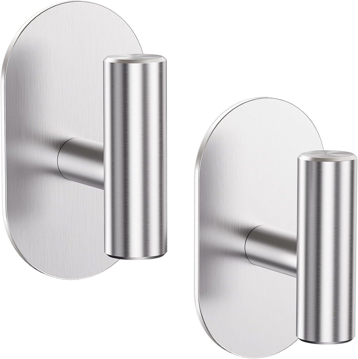Aikzik Black Adhesive Hooks Heavy Duty-Max 26lb, Wall Hooks for Shower, Bathroom, Towel, Coat, Robe, Stainless Steel Hooks for Hanging, Sticky Hooks for Walls No Damage- 4 Pack