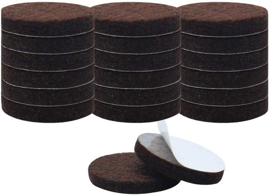 uxcell 20pcs Furniture Pads Round 1 1/4" Dia Self-Stick Non-slip Anti-scratch Felt Pads Home Floors Protector Dark Brown