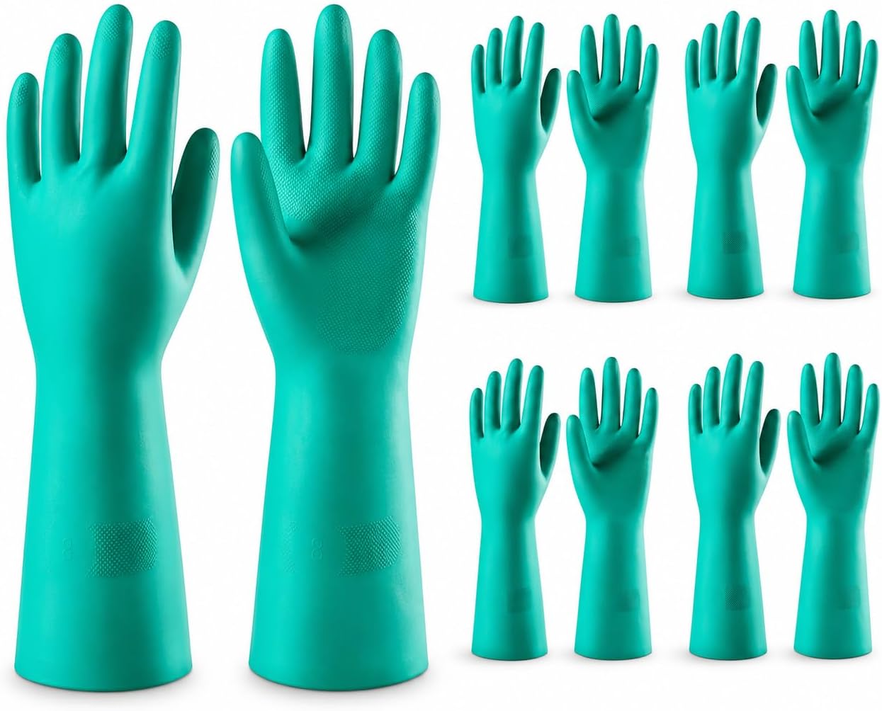 15 Mil Chemical Resistant Nitrile Gloves, Latex free Durable Cleaning Gloves, Resist Acid, Alkali, Solvent and Oil