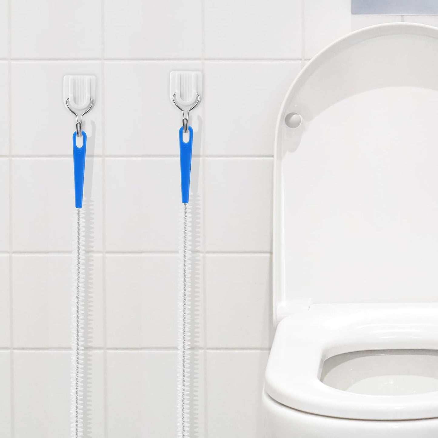 2pcs Sink Drain Cleaner Brush, 23.62 Inches Snake Cleaning Flexible Drain Brush, Long Pipe Drains Clog Remover Hair Cleaning Tool for Toilet, Kitchen Sink, Bathroom Tub, Shower, and Sewer