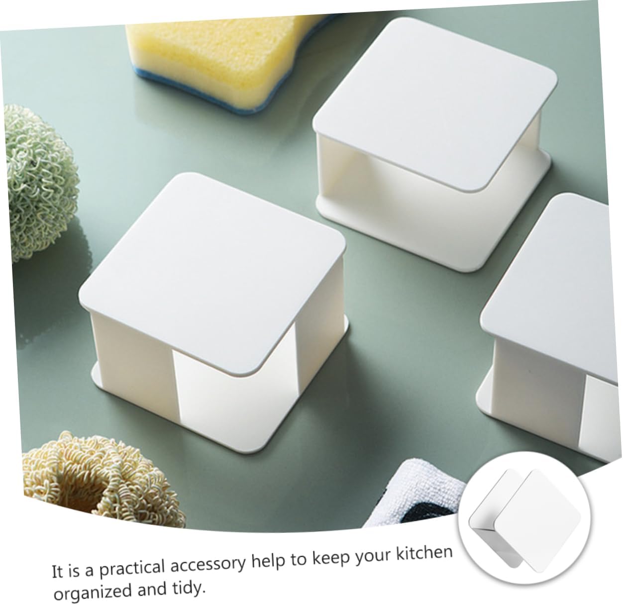 Unomor 2pcs Self Draining Sponge Holder Wall-mounted Dishcloth Rack Cleaning Cloth Storage Rack for Kitchen